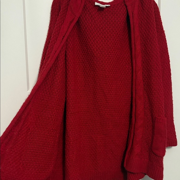 Christopher & Banks red knit cardigan size: L - Picture 6 of 7